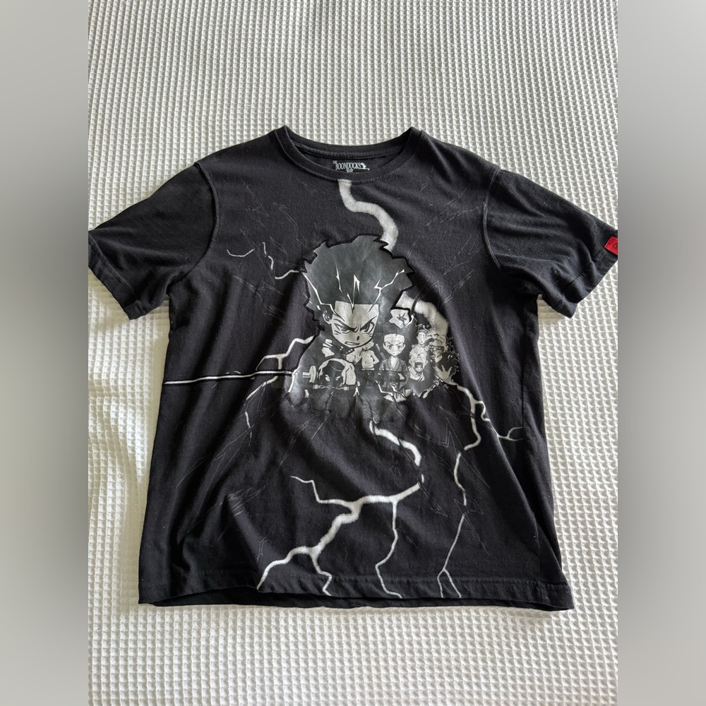 Black Graphic T-Shirt with Anime Design